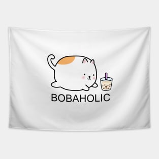 Chubby Bobaholic Cat! Tapestry