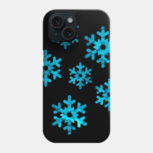 Watercolor Snowflakes (Aquamarine) Phone Case