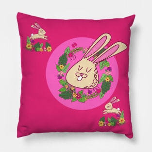 Cute Pink Bunnies Pillow