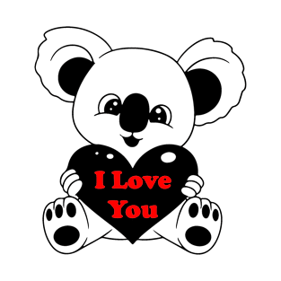 Valentine's Baby Koala Bear holding a heart. T-Shirt