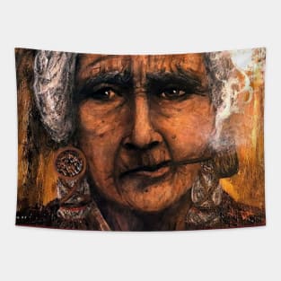 Smoking grandma Tapestry