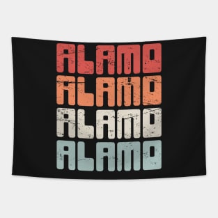 Retro 70s ALAMO Texas Text Tapestry