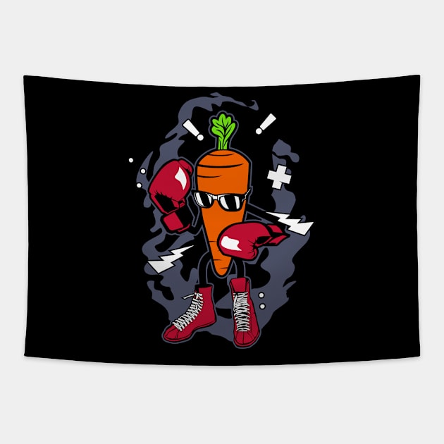 BOXING CARROT Tapestry by beanbeardy