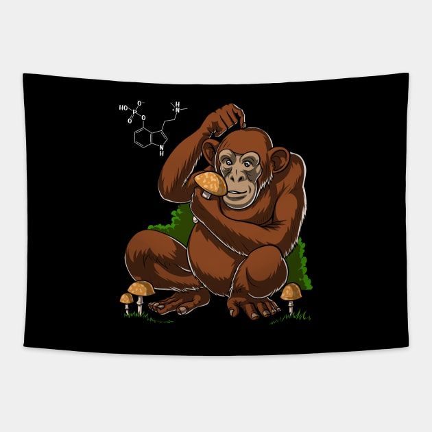 Stoned Ape Theory Magic Mushrooms Tapestry by underheaven