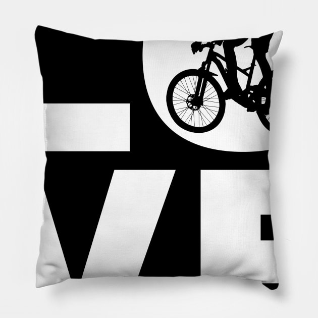 Love Mountain Biking - I Love MTB | Mountain Bikers Gift Pillow by OceanRadar