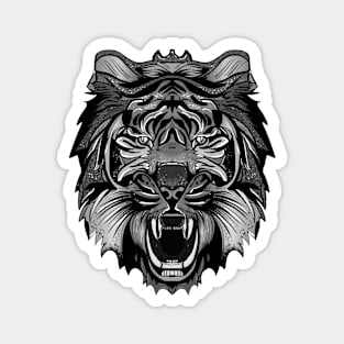 Tiger portrait ferocious animal wild animal illustration Magnet