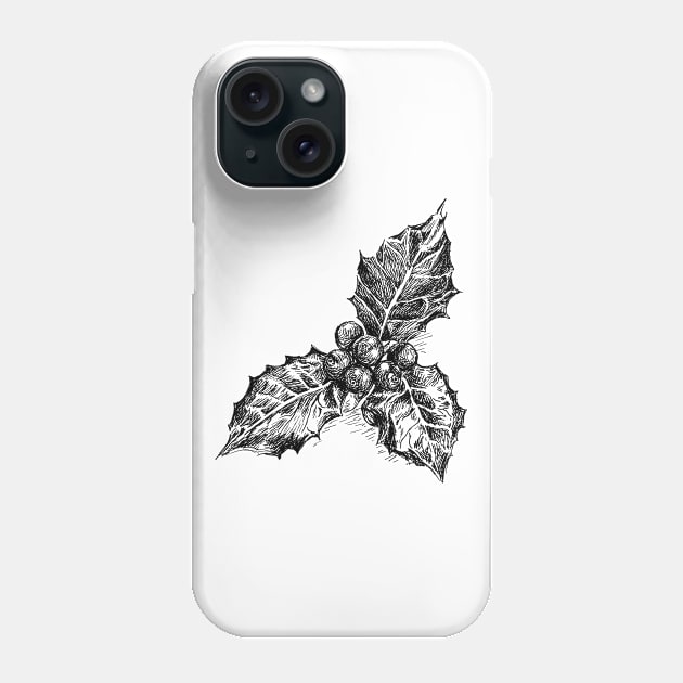 Mistletoe illustration Phone Case by rachelsfinelines