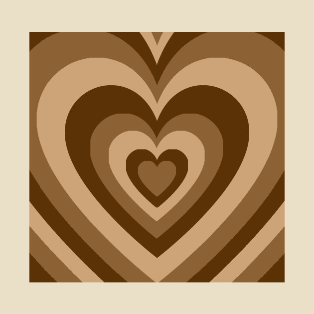 brown retro  heart by queenofhearts