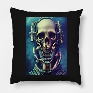 Skeleton Astronaut | Space Skull | Dystopian Art | Skull Astronaut Artwork | Fantasy Astronaut Skull Pillow