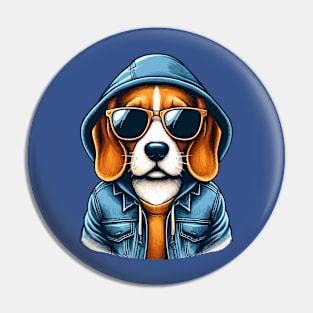 Beagle With Sunglasses Pin