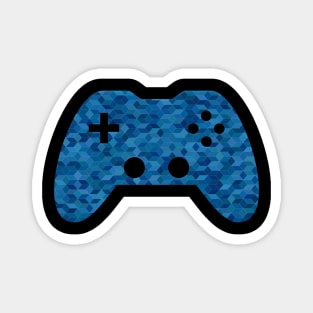 Blue Geometric Pattern - Gaming Gamer Abstract - Gamepad Controller - Video Game Lover - Graphic Background Magnet