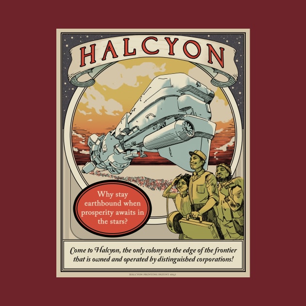 The Outer Worlds - Come to Halcyon by Lukasking Tees