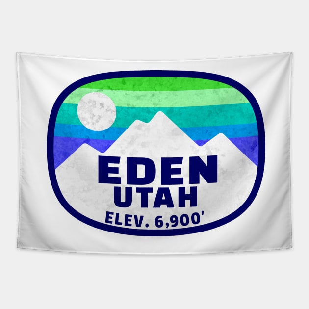 Ski Eden Utah Skiing Winter Sports Snowboarding Tapestry by TravelTime