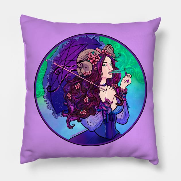 Aries Maiden Pillow by ThistleCrow.art