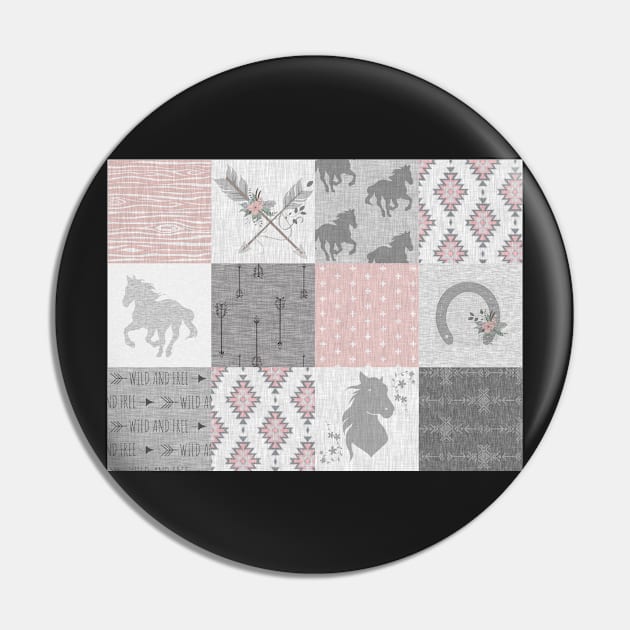 BoHo Horse Patchwork in pink and grey Pin by SugarPineDesign