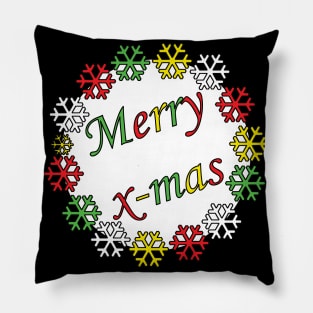 Merry X-mas Typography Design - Coloured Pillow