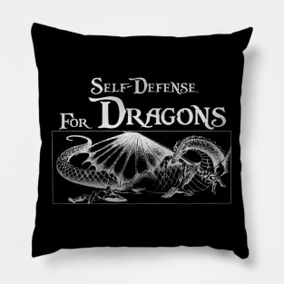 Self Defense for Dragons (Silver) Pillow
