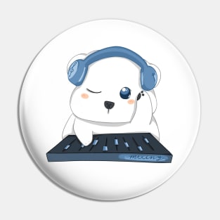 Sound Engineer Baby Bear Couple Pin