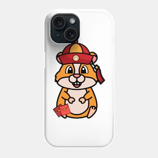 Funny hamster celebrates lunar new year Phone Case