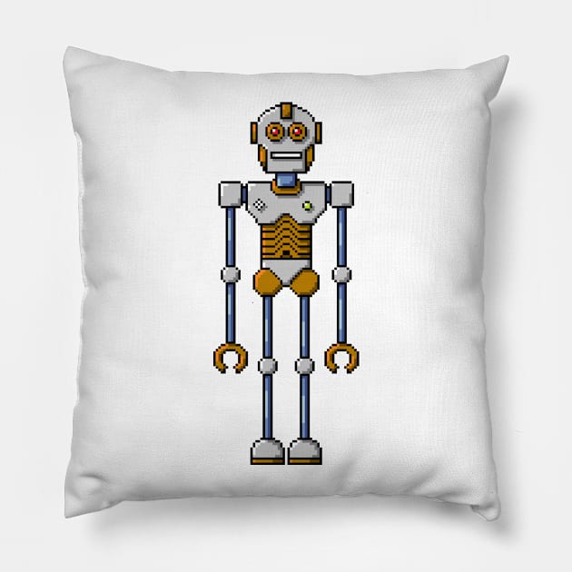 Pixel Robot 146 Pillow by Vampireslug