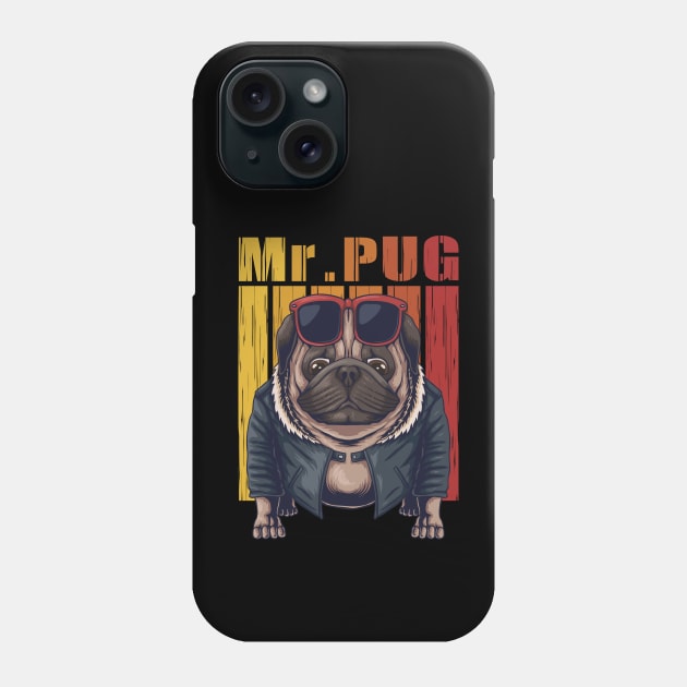 Mr. pug vintage Phone Case by Mako Design 