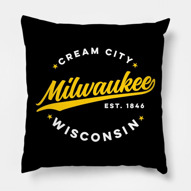 Vintage Milwaukee Wisconsin Cream City USA Pillow by DetourShirts