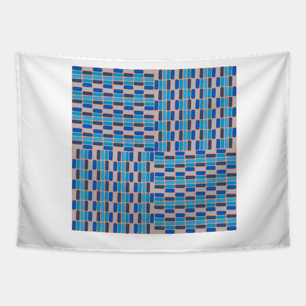 Blue Mosaic Tapestry by Almanzart