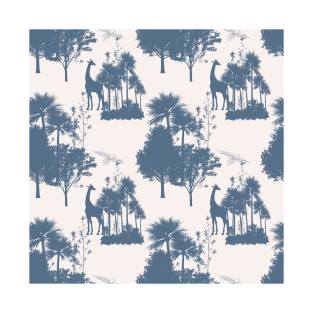 Blue Safari Toile Pattern T-Shirt