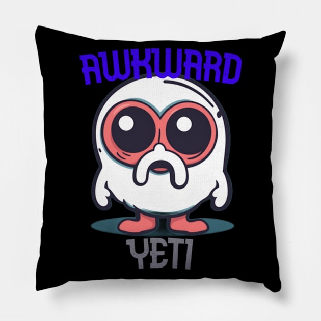 Awkward Yeti Cute Pillow by Nikkhil-Teestee