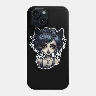 Goth Waifu Cat Girl Phone Case