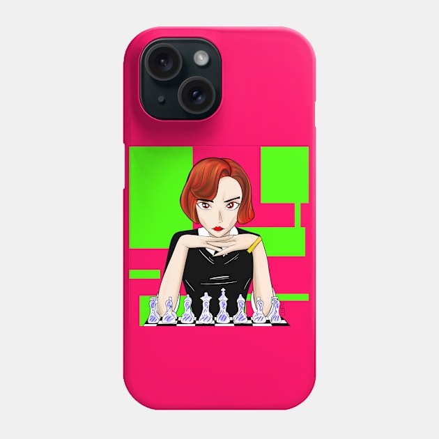 beth harmon the queen s gambit in pattern of love Phone Case by jorge_lebeau