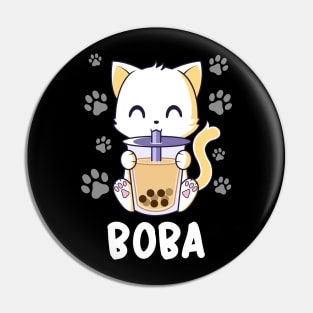 Kawaii Cute Cat Sipping Boba Milk Tea Pin