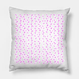 Watercolor Floral Vines Pattern - Hot Pink Pillow