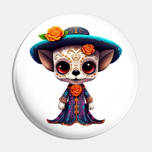 Dia de los Muertos Dog #9 Pin