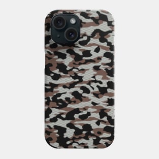 Black Grey Camouflage over Japanese Patterns Phone Case