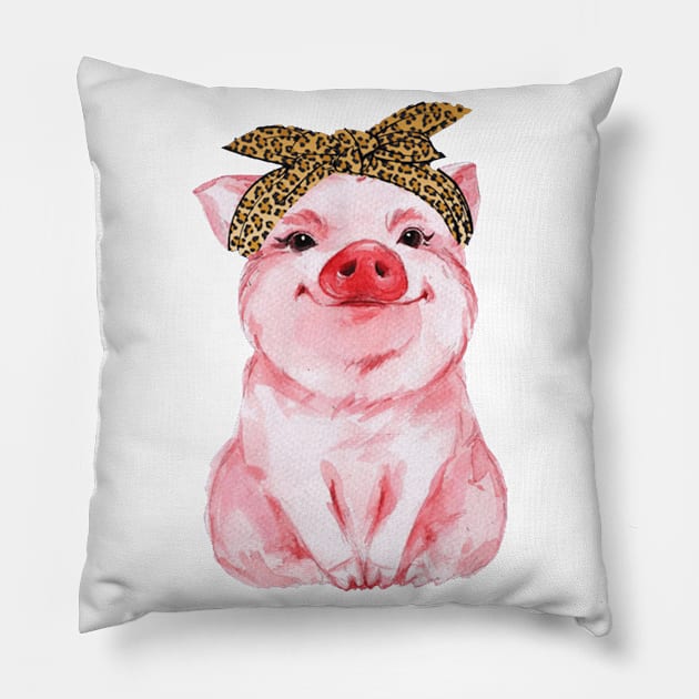 Cute Pig Farmer Pillow by QUYNH SOCIU