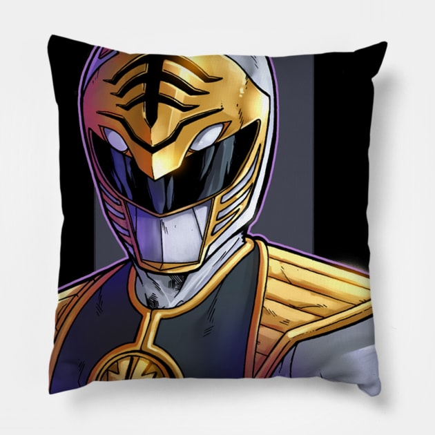 Tommy The White Ranger Pillow by AdventureWizardLizard