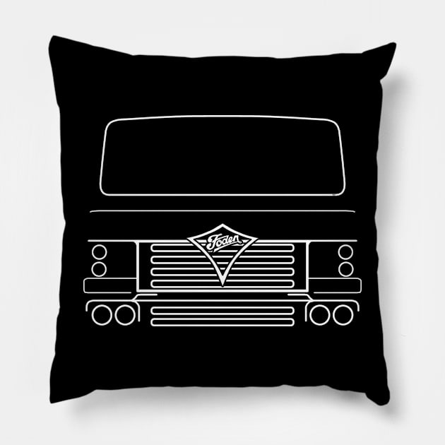 Foden Fleetmaster S95 classic British lorry white Pillow by soitwouldseem