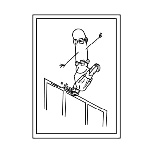 Stik figur Skateboarding T-Shirt