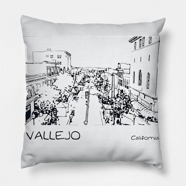 Vallejo California Pillow by Lakeric