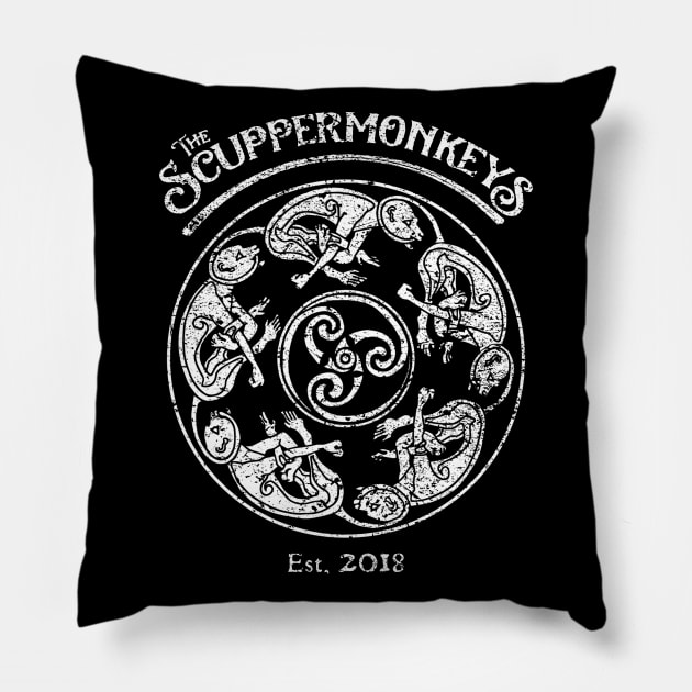 Distressed Monkeys Pillow by The Scuppermonkeys