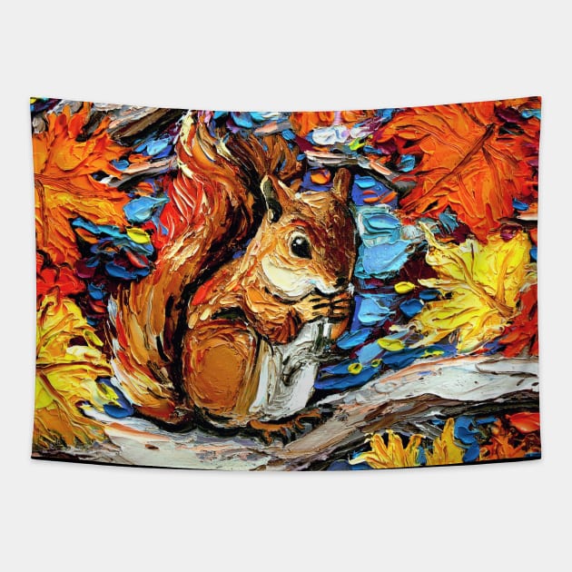 Squirreling Away Tapestry by sagittariusgallery