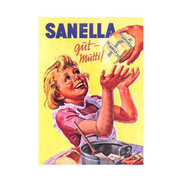 SANELLA Butter Gut Mutti! Cake Baking Vintage German Advertisement by vintageposters