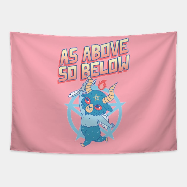 Cute but Evil As Above So Below Tapestry by Tip Top Tee's