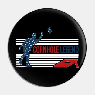 Cornhole Legend Champion Funny Cornhole Team Player Bean Bag Pin