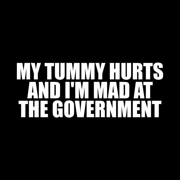 My Tummy Hurts and I'm Mad at the Government Funny Meme T Shirt Gen Z Humor, Tummy Ache Survivor, Introvert gift by ILOVEY2K