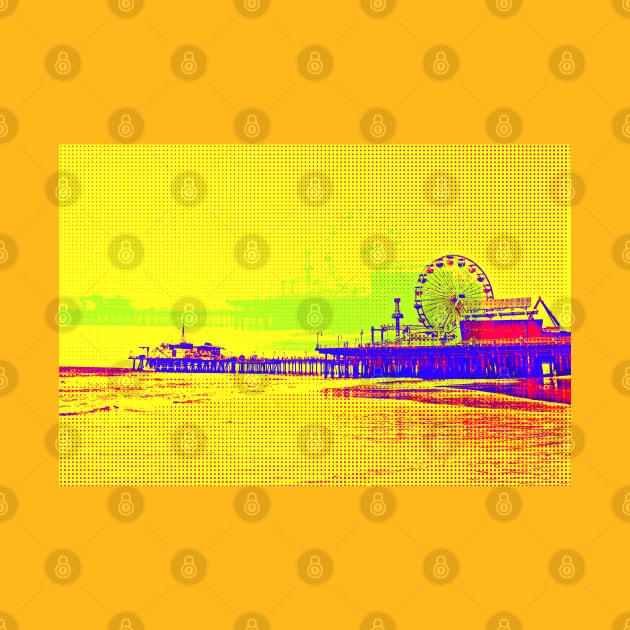 Yellow Pop Art Santa Monica Pier by Christine aka stine1