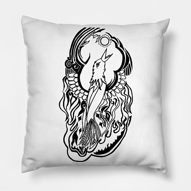 Phoenix Tattoo Pillow by BlakCircleGirl