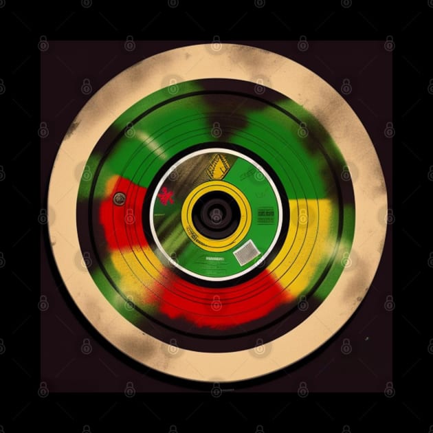 Reggae Music Rasta Vintage Vinyl Record by musicgeniusart