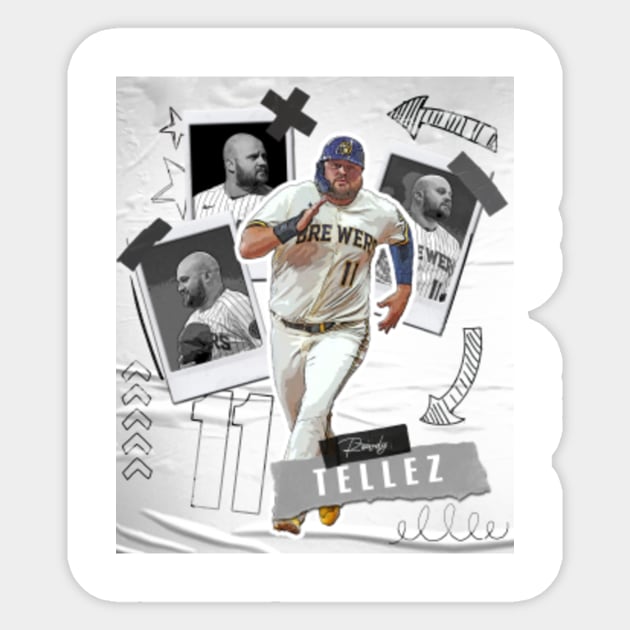 Rowdy Tellez baseball Paper Poster Brewers 5 - Rowdy Tellez - Sticker